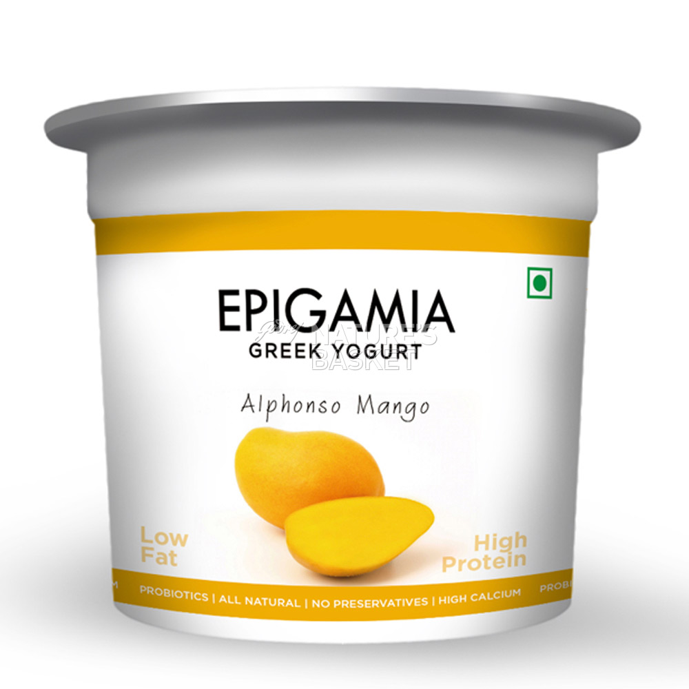 Alphonso Mango Greek Yoghurt EPIGAMIA naturesbasket.co.in