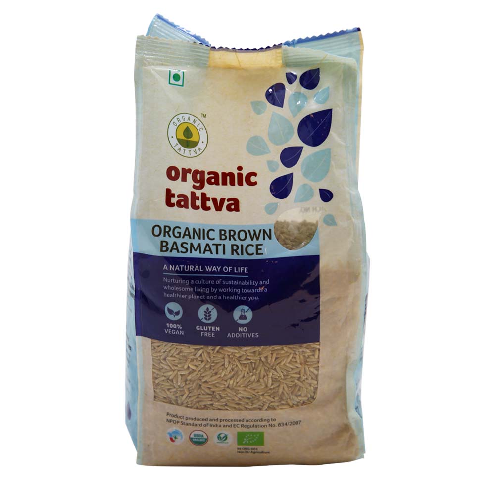 Organic Tattva Brown Basmati Rice 1Kg naturesbasket.co.in