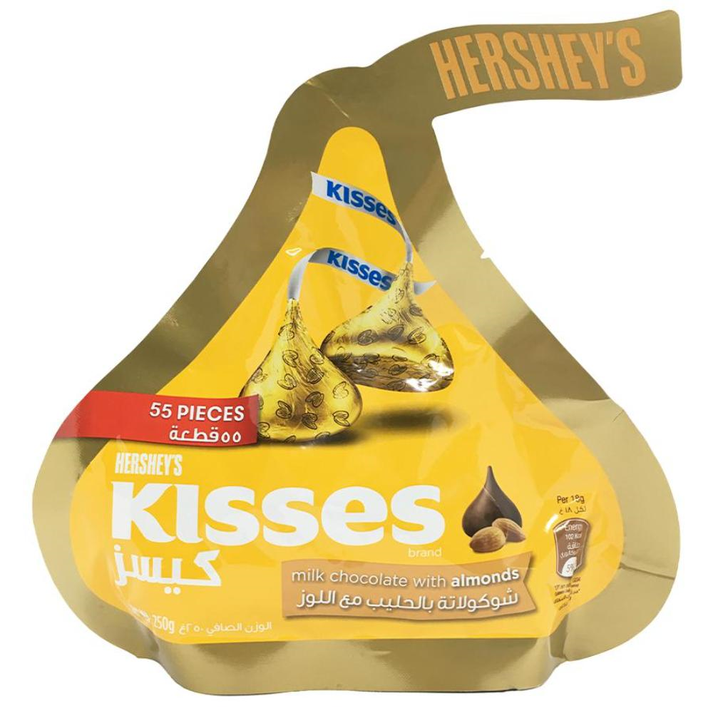 Buy Hersheys Kisses Milk Chocolate with Almonds, 250g Pouch Online at ...