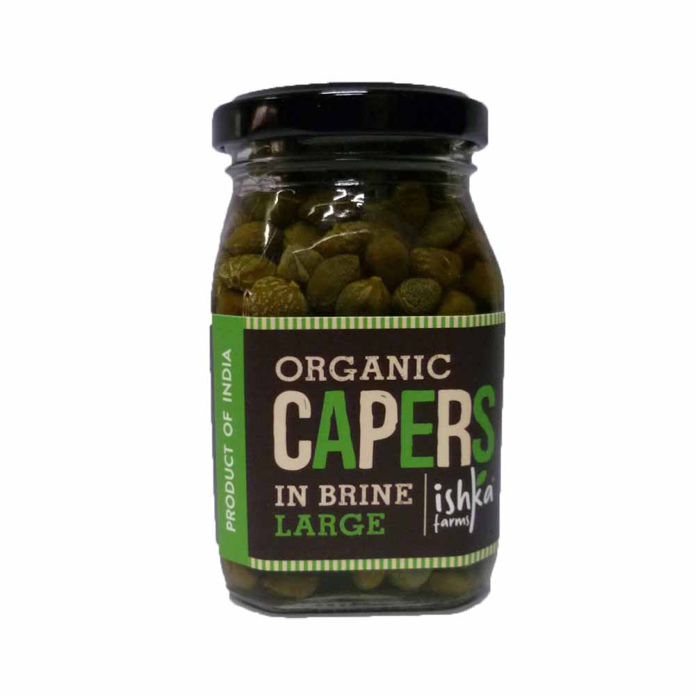 Ishkafarm Organic In Brine Large Capers 365G Jar naturesbasket.co.in