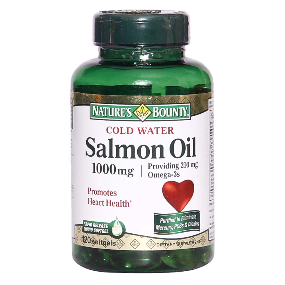 Salmon Oil 1000mg 120 Softgels Nature's Bounty naturesbasket.co.in
