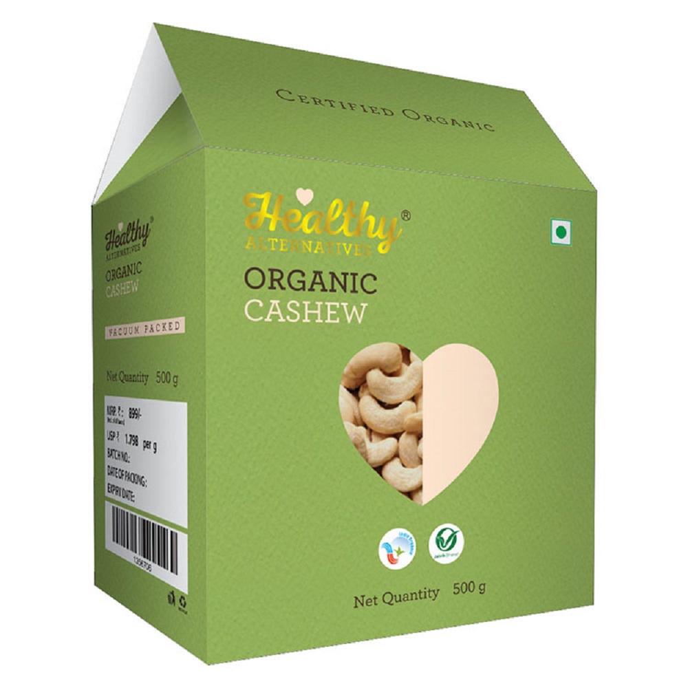 Buy Healthy Alternatives Organic Cashew Whole 240, 500g Box Online at