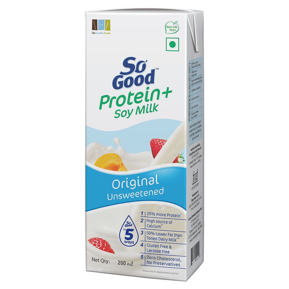 Buy So Good Plant Based Protine Soy Milk, 200ml Tetra Pack Online at