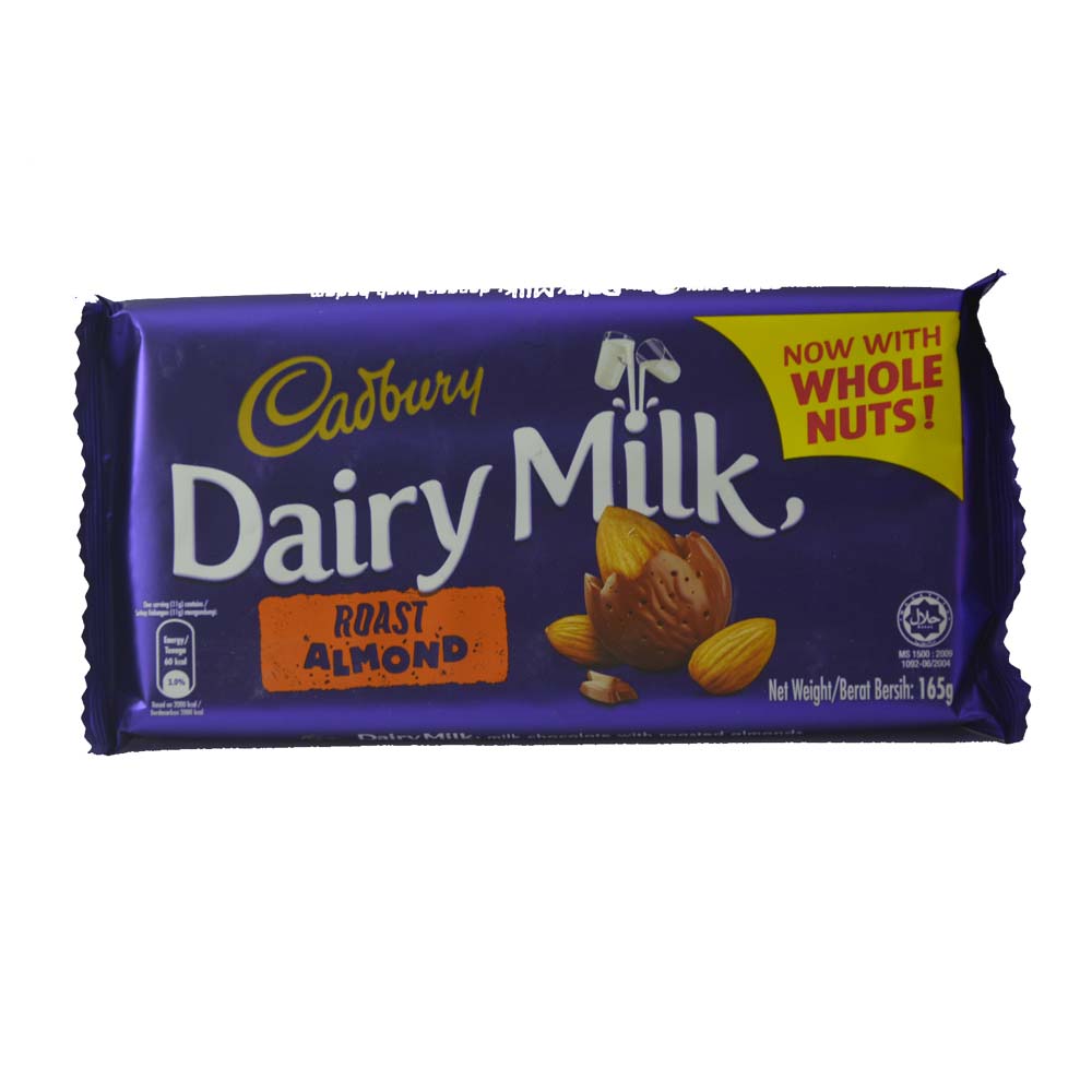 CADBURY DAIRY MILK ROAST ALMOND 165G naturesbasket.co.in