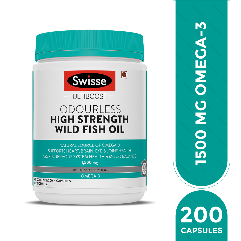 Buy Swisse 1500Mg Fish Oil With Omega 3 Fatty Acid, 200 Capsules Online
