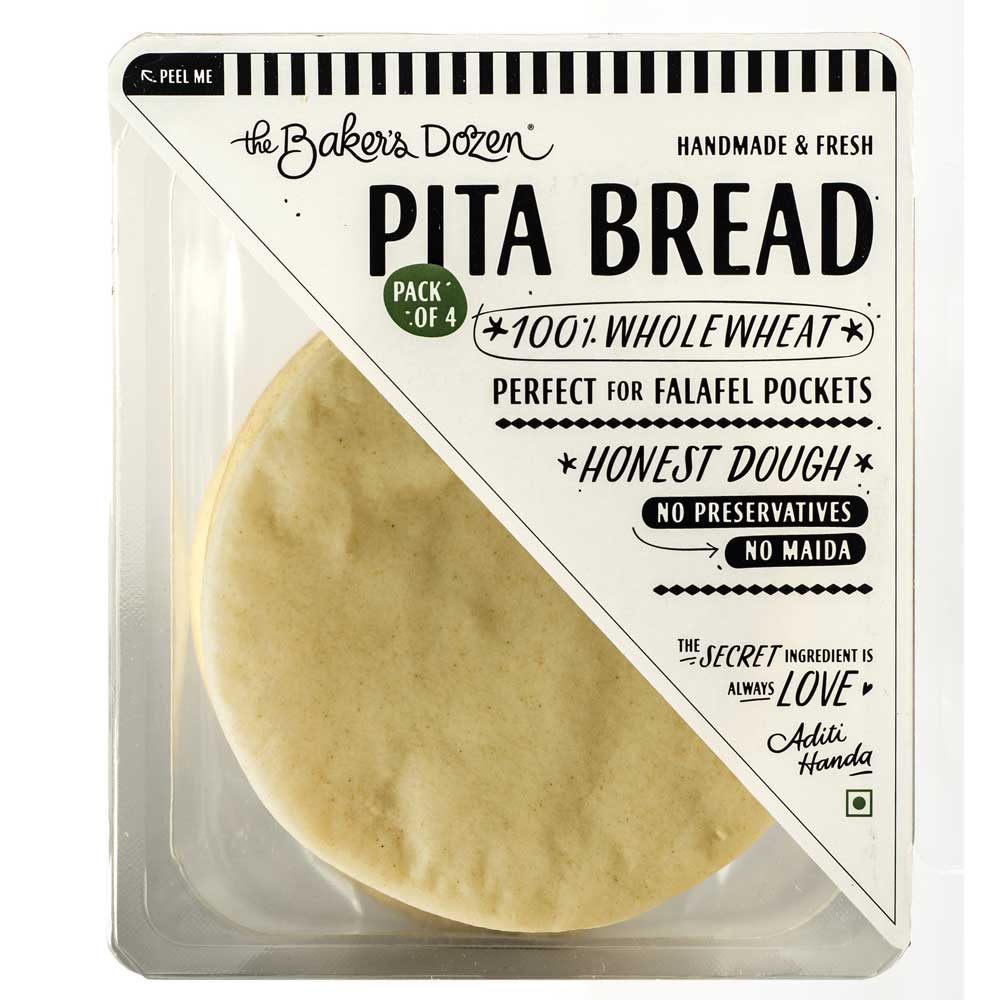 Whole Wheat Pita Bread Pack Of 4 The Baker'S Dozen. Buy Breakfast