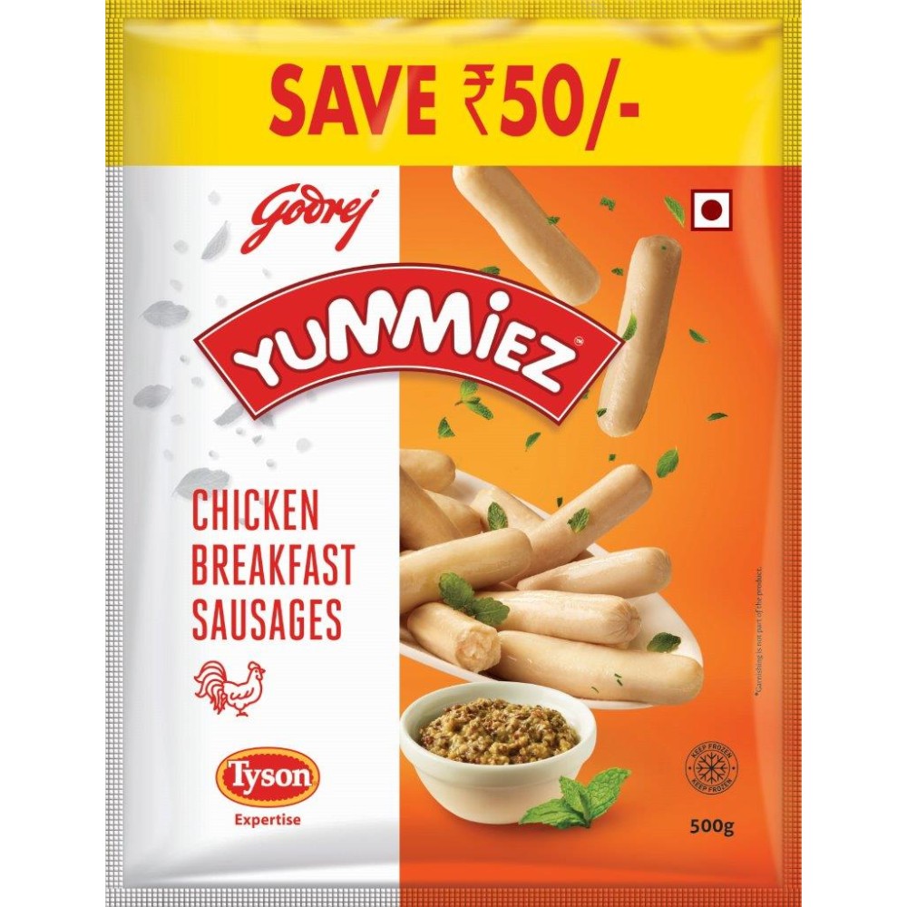 Buy Godrej Yummiez Chicken Breakfast Sausage, 500g Pouch Online at