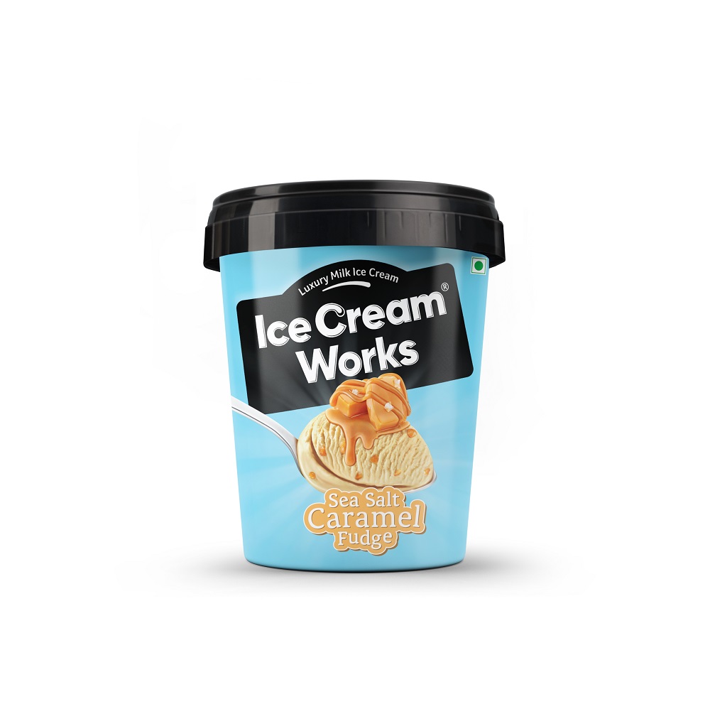 Buy Ice Cream Works Sea Salt Caramel Fudge, 450ml Tub Online at Natures Basket