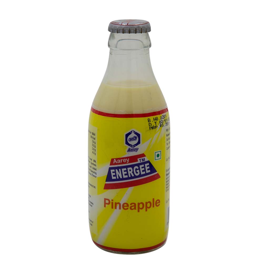 Buy Aarey Energee Flavoured Milk Pineapple, 200ml Bottle Online at