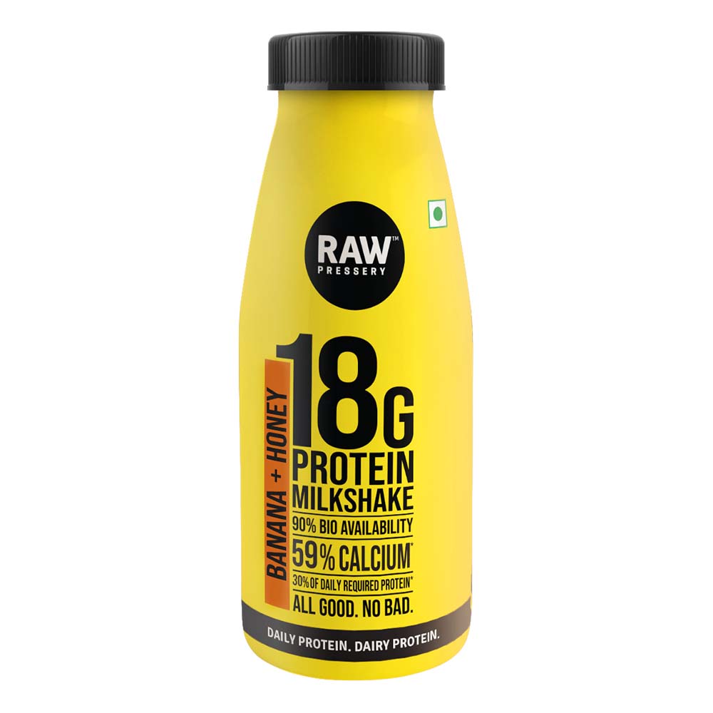 Buy Raw Pressery Protein Milkshake Banana Honey, 200ml Bottle Online at ...