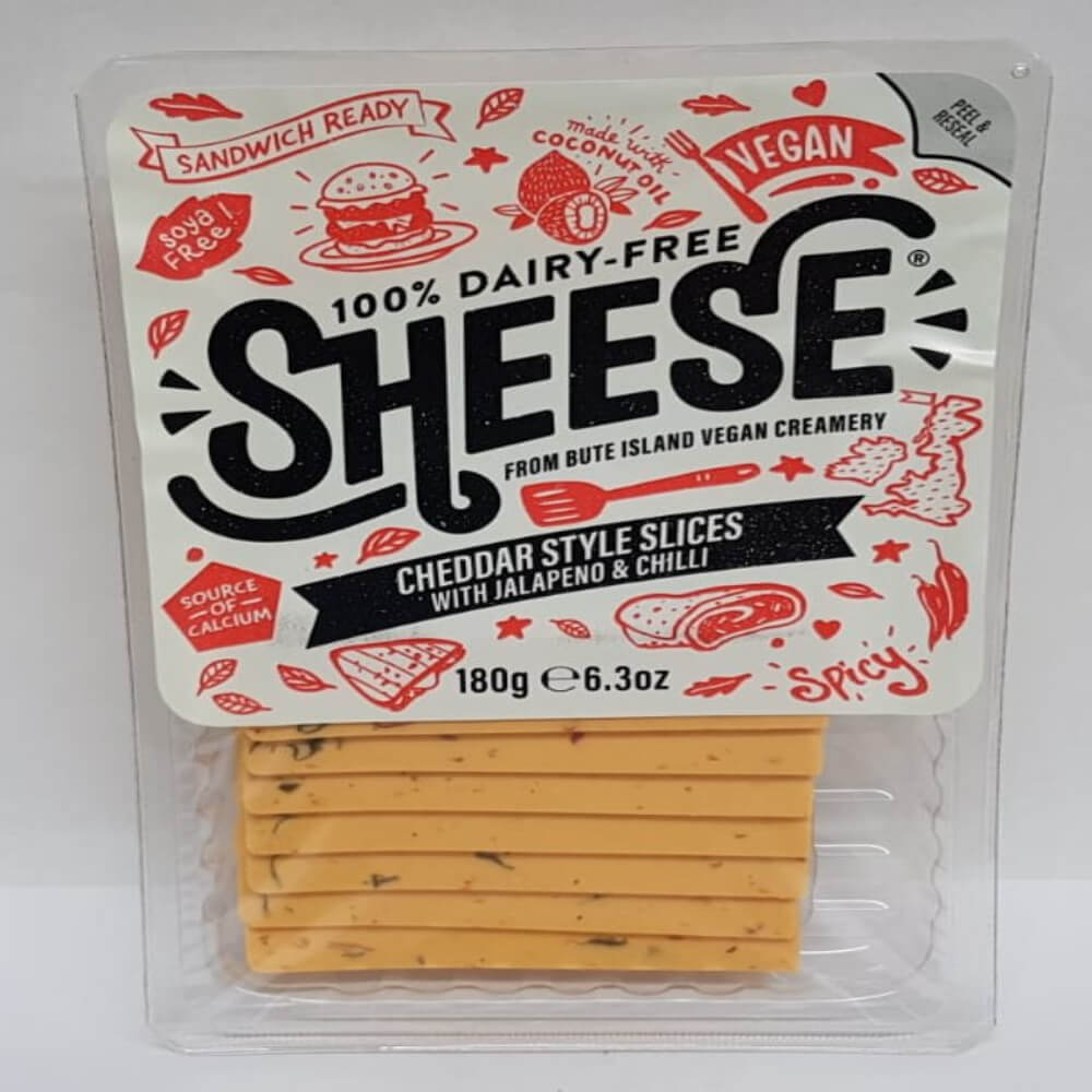 Buy Sheese Vegan Cheddar style Slices with Jalapeno and Chilli Cheese ...