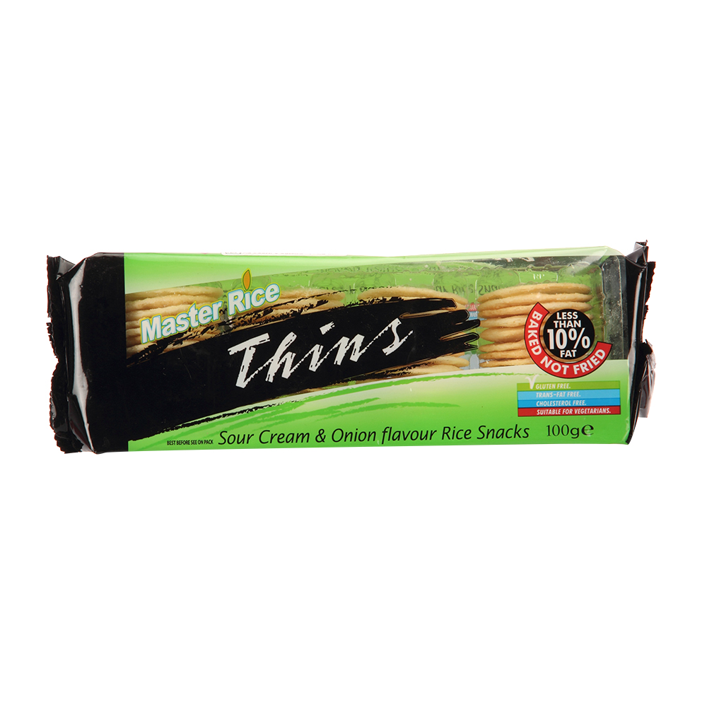 Thins Sour Cream & Onion Flavour Rice Snacks Buy Thins Sour Cream