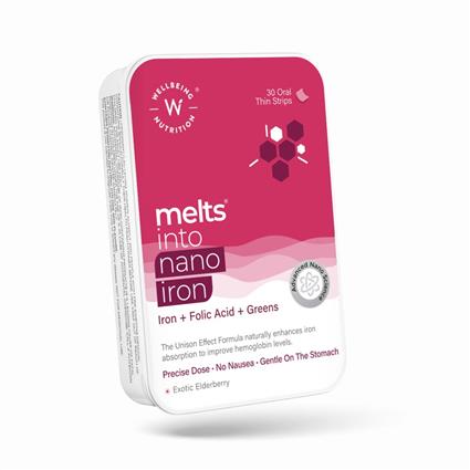 Wellbeing Nutrition Melts Nano Iron - 30 Oral Strips Box