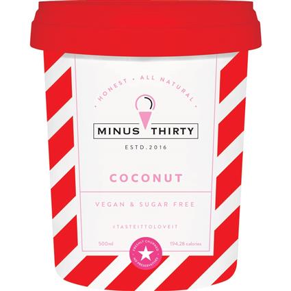 Minus 30 Ice Cream - Coconut Vegan N Sugar Free Tub 500 Ml