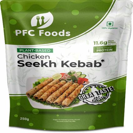 PFC Foods Plant-Based Chicken Seekh Kebab 250 Gms Pack