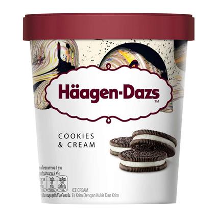 Haagen Dazs Ice Cream Cookies And Cream, 473Ml Tub