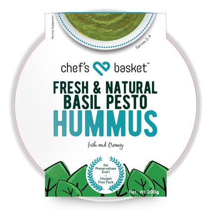 Fresh Basil Pesto Hummus - Chefs Basket