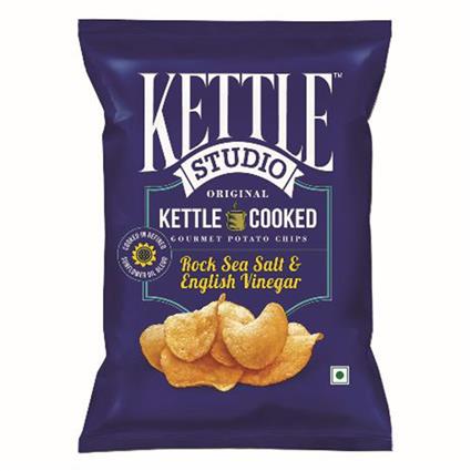 Kettle Studio Potato Chips Rock Sea Salt And English Vinegar, 113G Pouch