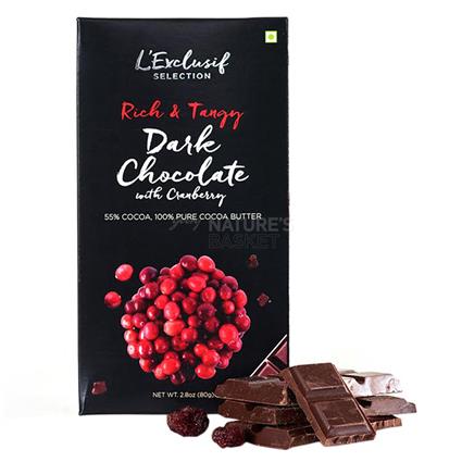 Lexclusif Cranberry Dark Chocolate Bar 80G Pouch