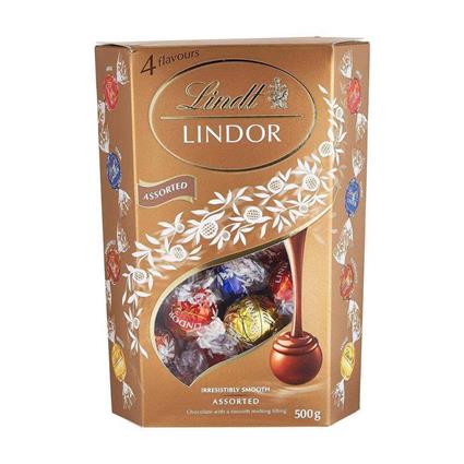 Lindt Lindor Chocolate Truffles Milk Cornet Assorted 500G