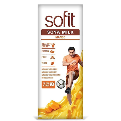 Sofit Soya Milk Mango Drink, 200Ml Tetra Pack