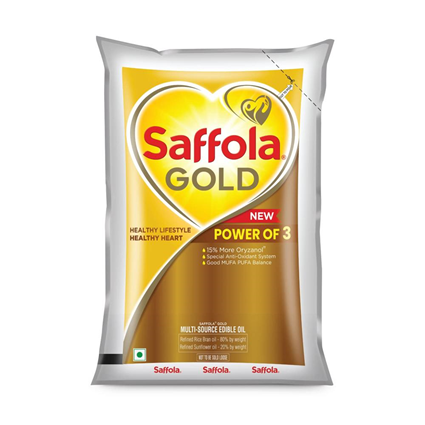 Saffola Gold Rice Bran And Sunflower Oil 1L Pouch