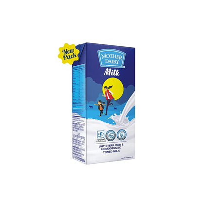 Mother Dairy Toned Uht Milk 1L Tetra Pack