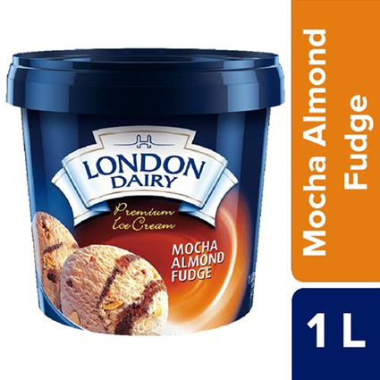London Dairy Ice Cream Mocha Almond Fudge Family Pack 1L Tub