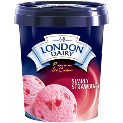 London Dairy Ice Cream Natural Strawberry 500Ml Tub