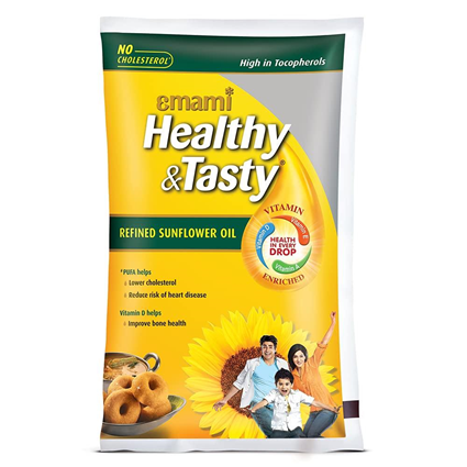 Emami Healthy And Tasty Refined Sunflower Oil 1L Pouch