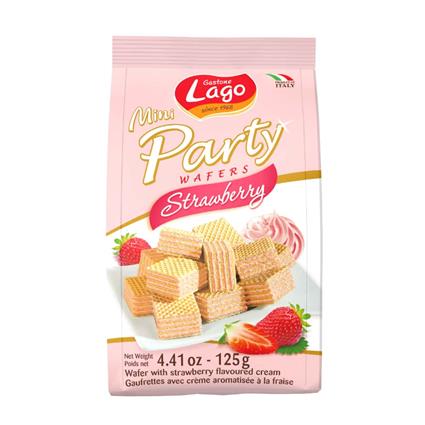 Lago Strawberry Cream Mini Party Wafers ,125G