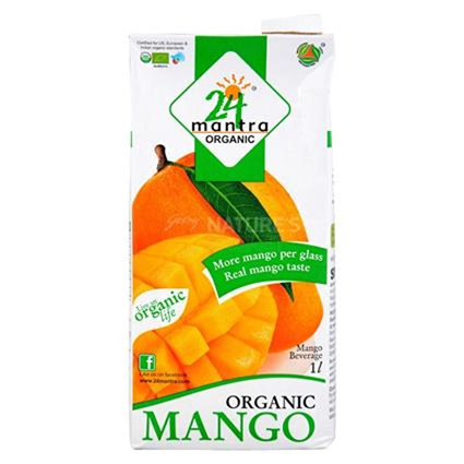 24 Mantra Organic Mango Juice, 1L Tetra Pack