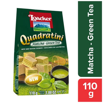 Loacker Quadratini Matcha Green Tea Waffer Biscuits 220G