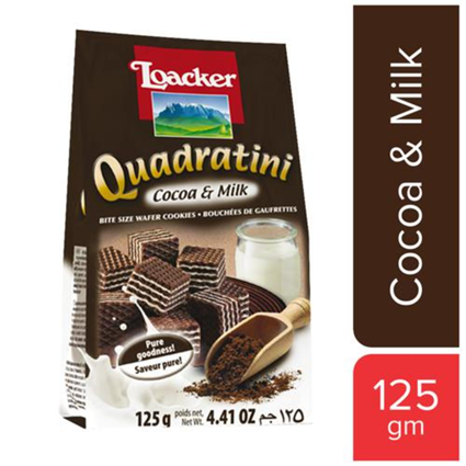 Loacker Cocoa And Milk Wafer Biscuit 125G Box