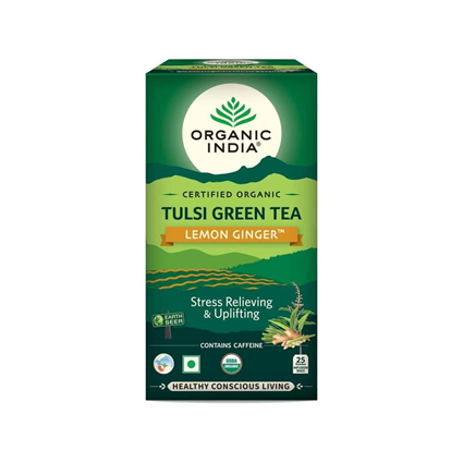 Organic India Tulsil Lemon Ginger Green Tea 25 Bags