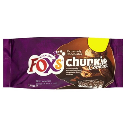 Foxs Chunkie Extremely Chocolatey Cookies 175G