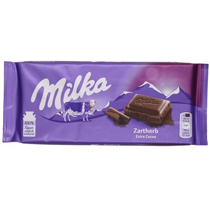 Milka Zartherb Extra Cocoa Chocolate 100G