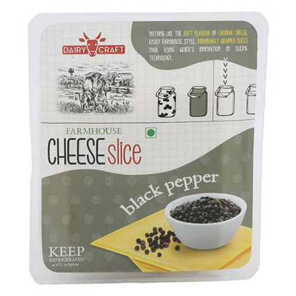 Dairy Craft Cheese Slices Black Pepper 200G Pouch