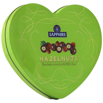Sapphire Hazelnut Choc 160G Heart Tin