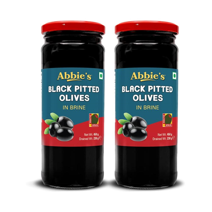 Abbies Pitted Olives 450G Bottle