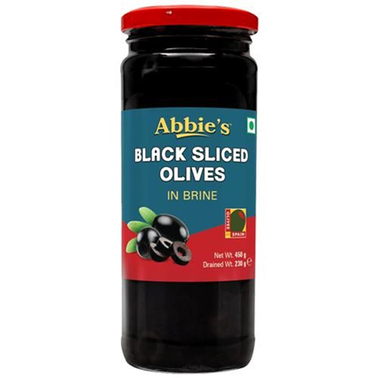 Abbies Black Sliced Olives 450G Bottle