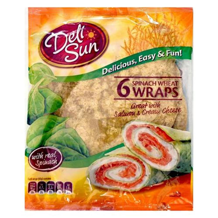 Delisun Spinach Wheat Wraps, 360G Pouch