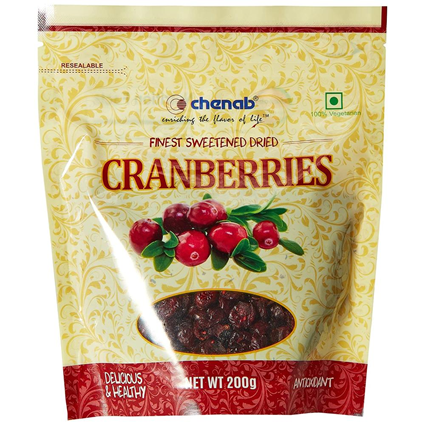 Chenab Sweetened Dried Cranberries 200G Pouch
