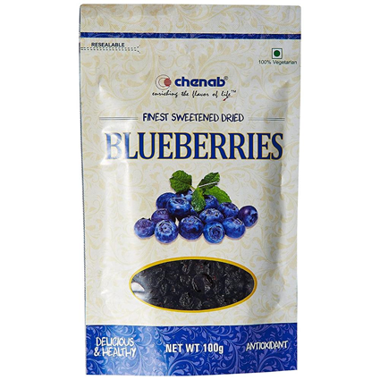 Chenab Sweetened Dried Blueberries 100G Pouch