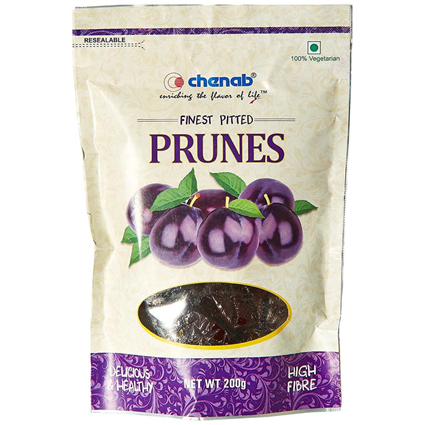 Chenab Finest Pitted Prunes, 200G Pouch