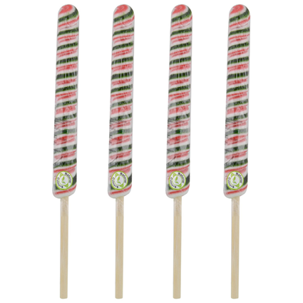 Kandee Swirl Pops Watermelon Twist Natural Colour Candy Wrapped In Bamboo Sticks 28G