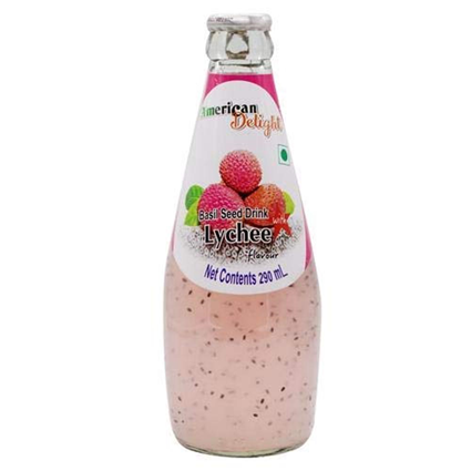 American Delight Basil Seed Litchi Drinks 290Ml Bottle