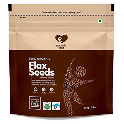 Nourish You Organic Flax Seeds 150G Pouch
