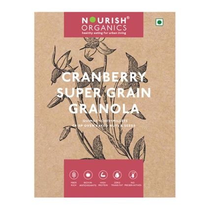 Nourish Organics Cranberry Super Grain Granola 300G Box