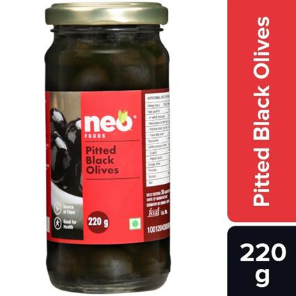 Neo Pitted Black Olives 210G Jar